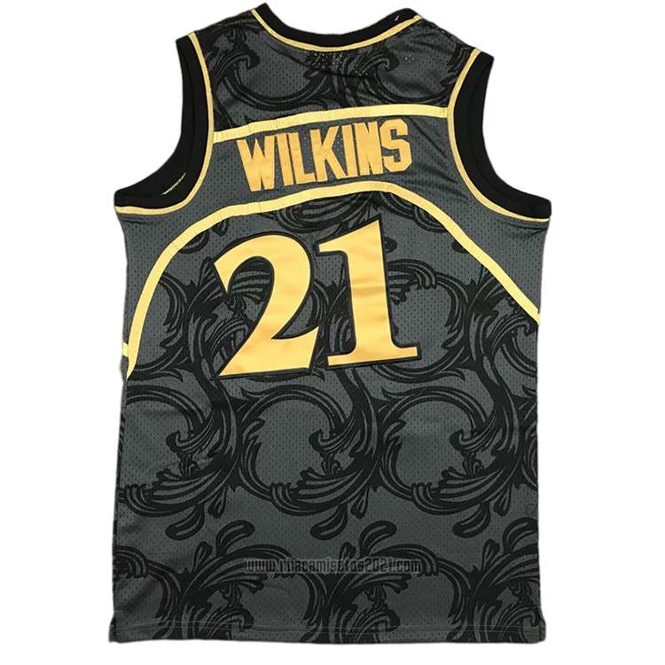 Camiseta Atlanta Hawks Dominique Wilkins #21 1986-87 Hardwood Classic Negro